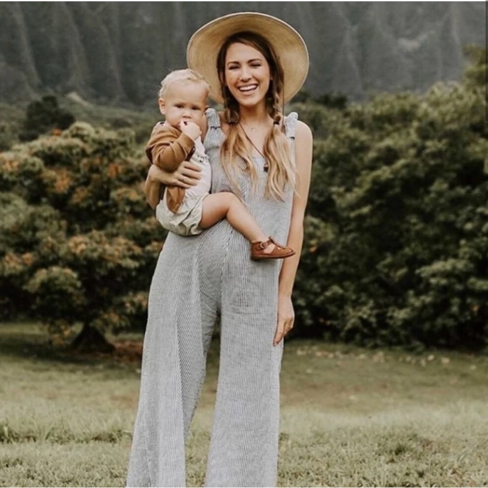 Beachwood Baby Striped Linen Jumpsuit